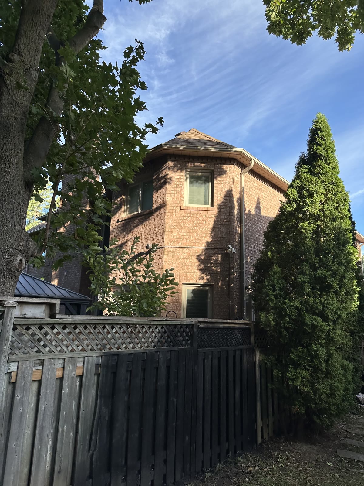 Pergola + privacy screen, Brampton backyard, full restoration